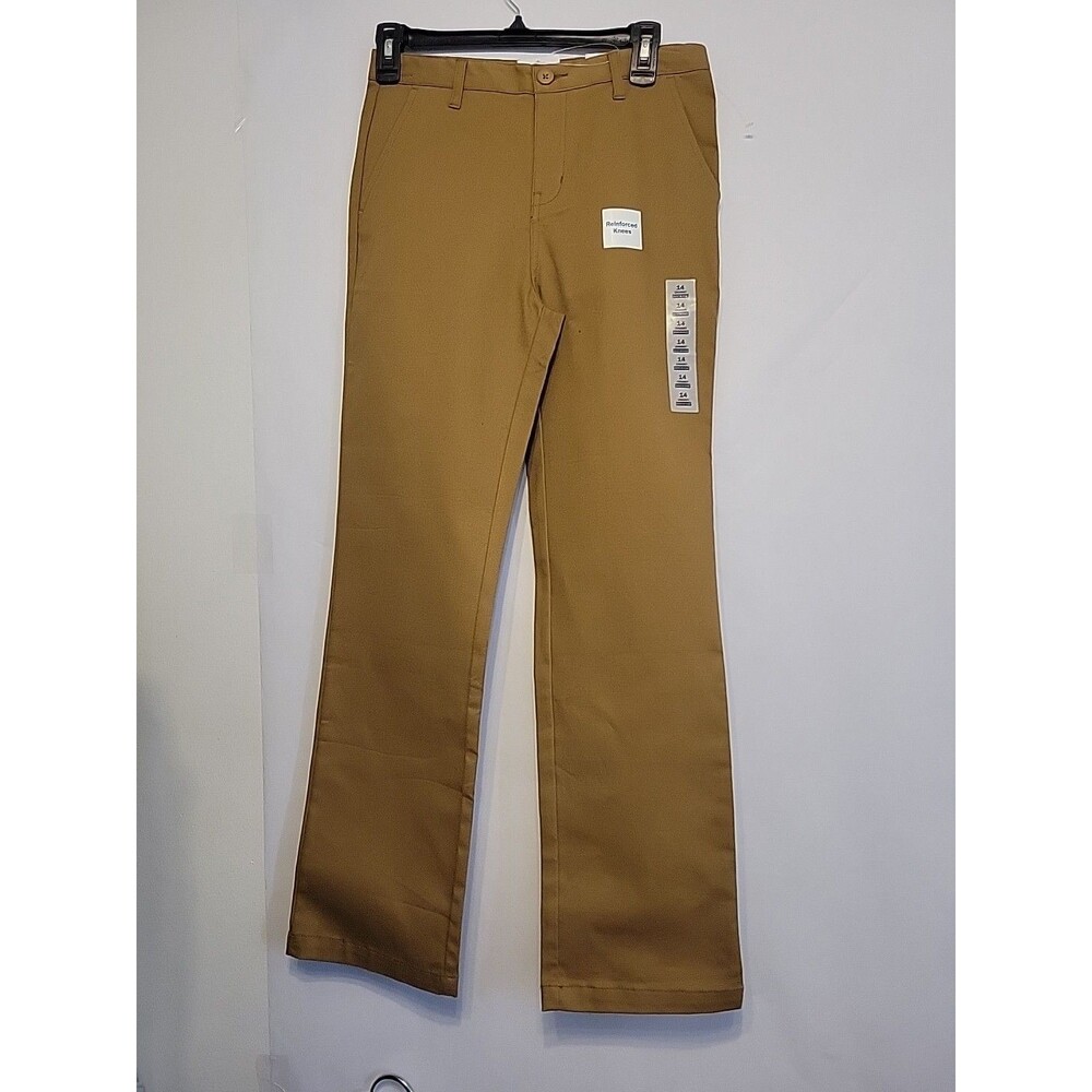 Old Navy Boys Size 14 Khaki Straight Built-In Flex Uniform Chino Pants NWT
